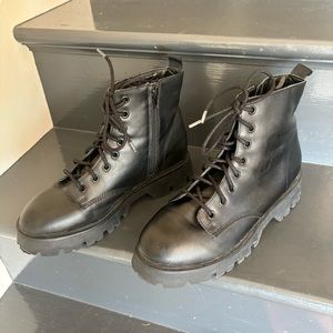 Madden Girl Black Combat Boots